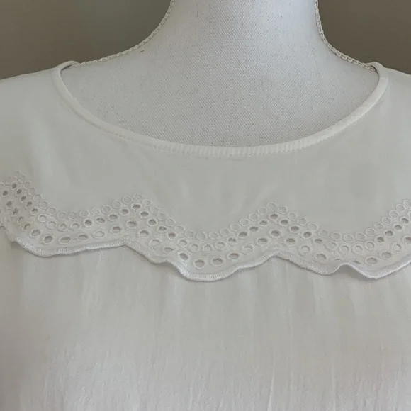 LOFT | Eyelet Cutout Back Blouse Top | White | X-Large - Picture 3 of 8